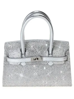 Crystal Double Top-Handle Mini Bag