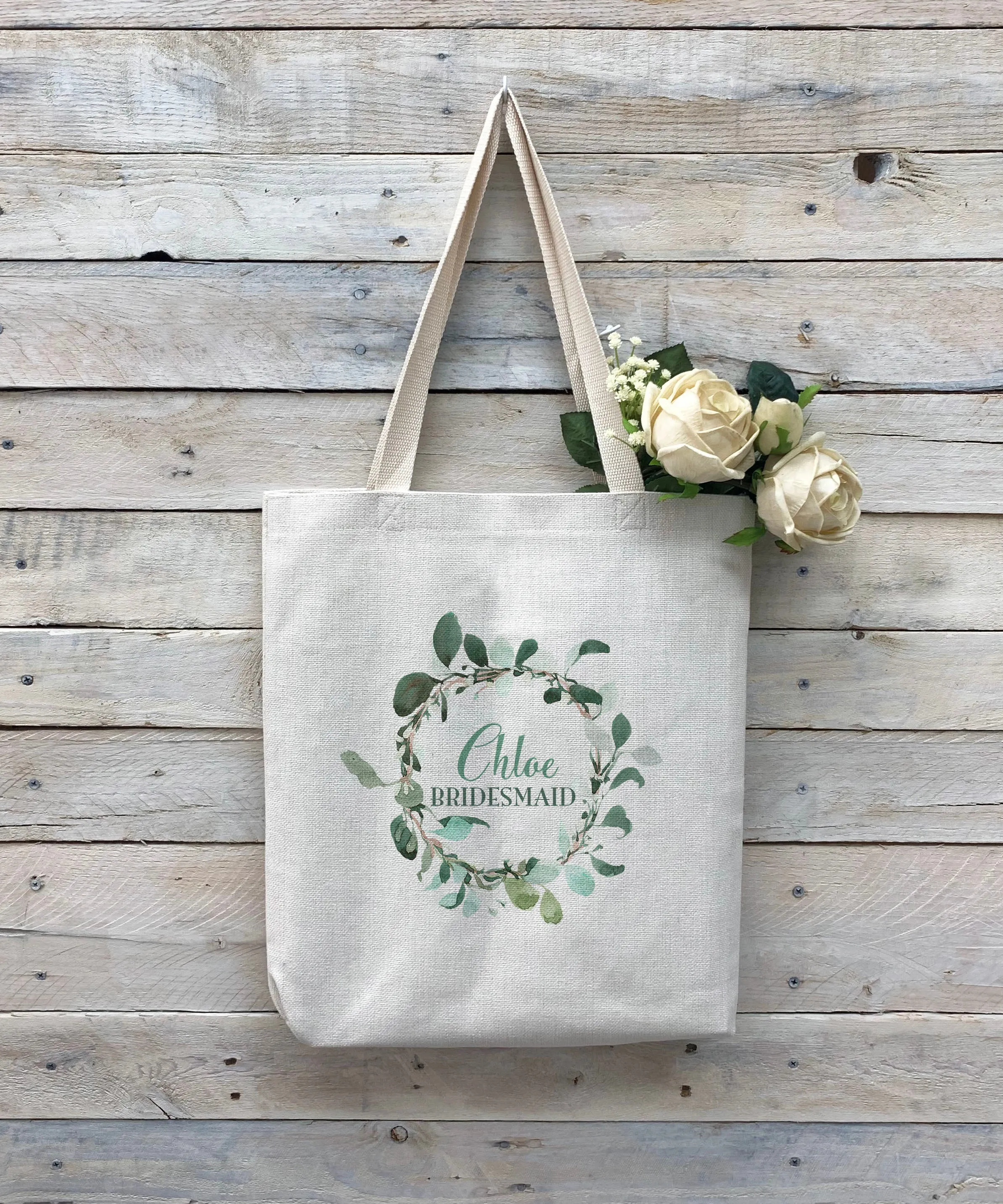 Custom Bridemaid Tote Bag, Linen Bag, Personalized Tote Bag "Chloe Bridemaid"