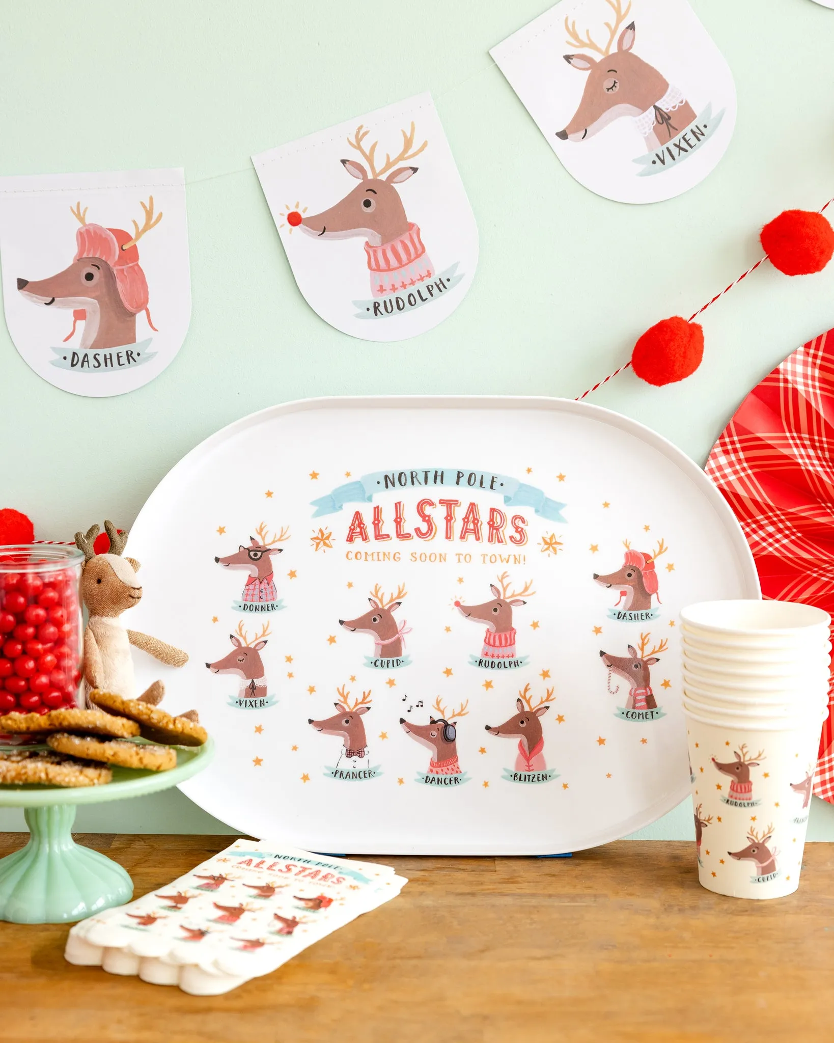 DER1030 - Dear Rudolph Reindeer Melamine Platter