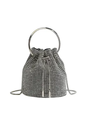 Diamond Diagonal Handbag Tassel Bucket Bag