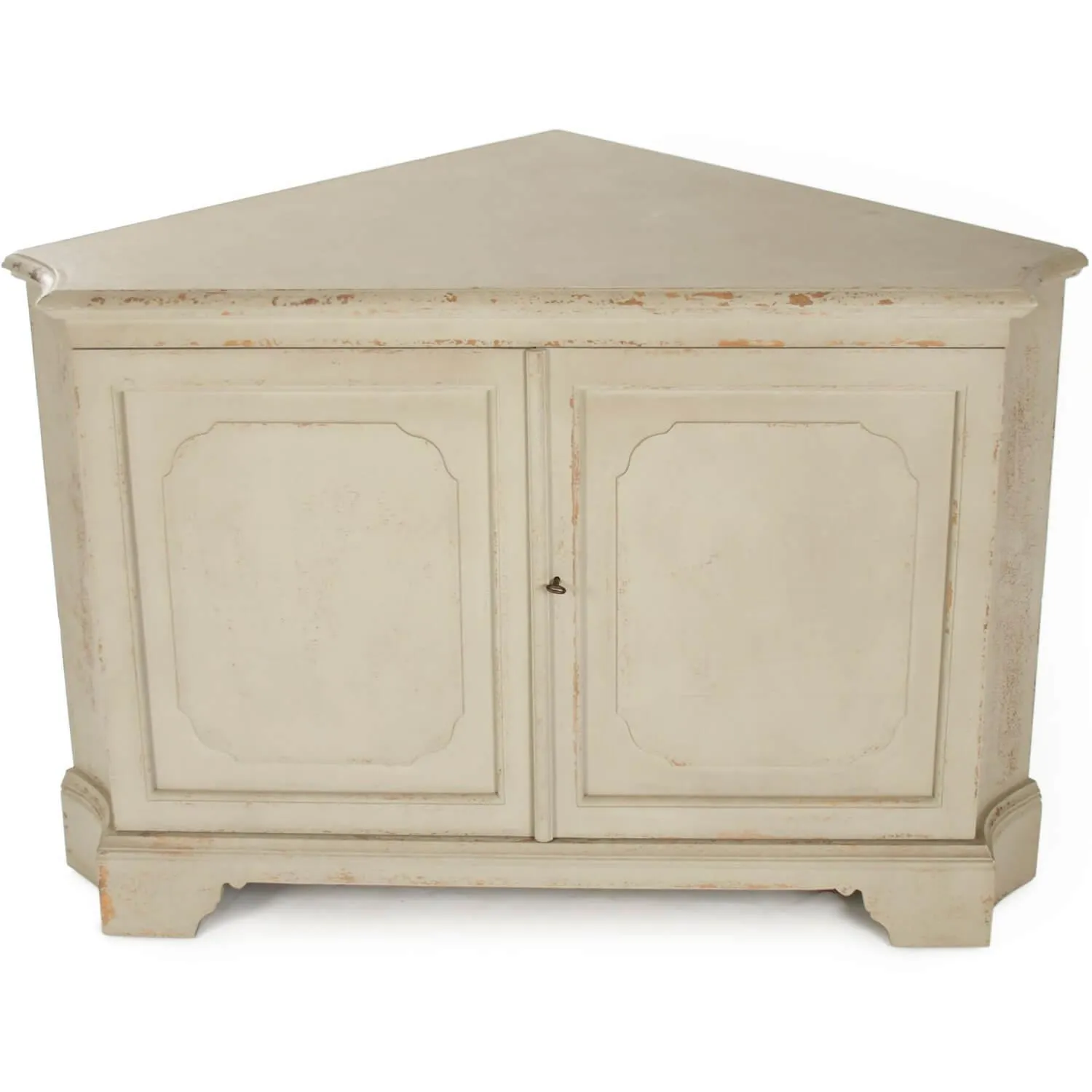 Distressed French Corner Cabinet