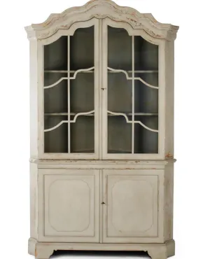 Distressed French Corner Cabinet