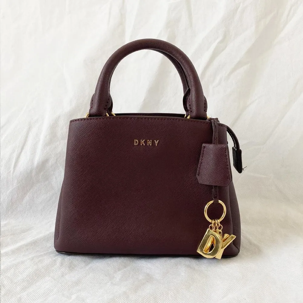 DKNY Burgundy Mini Crossbody Top Handle Bag