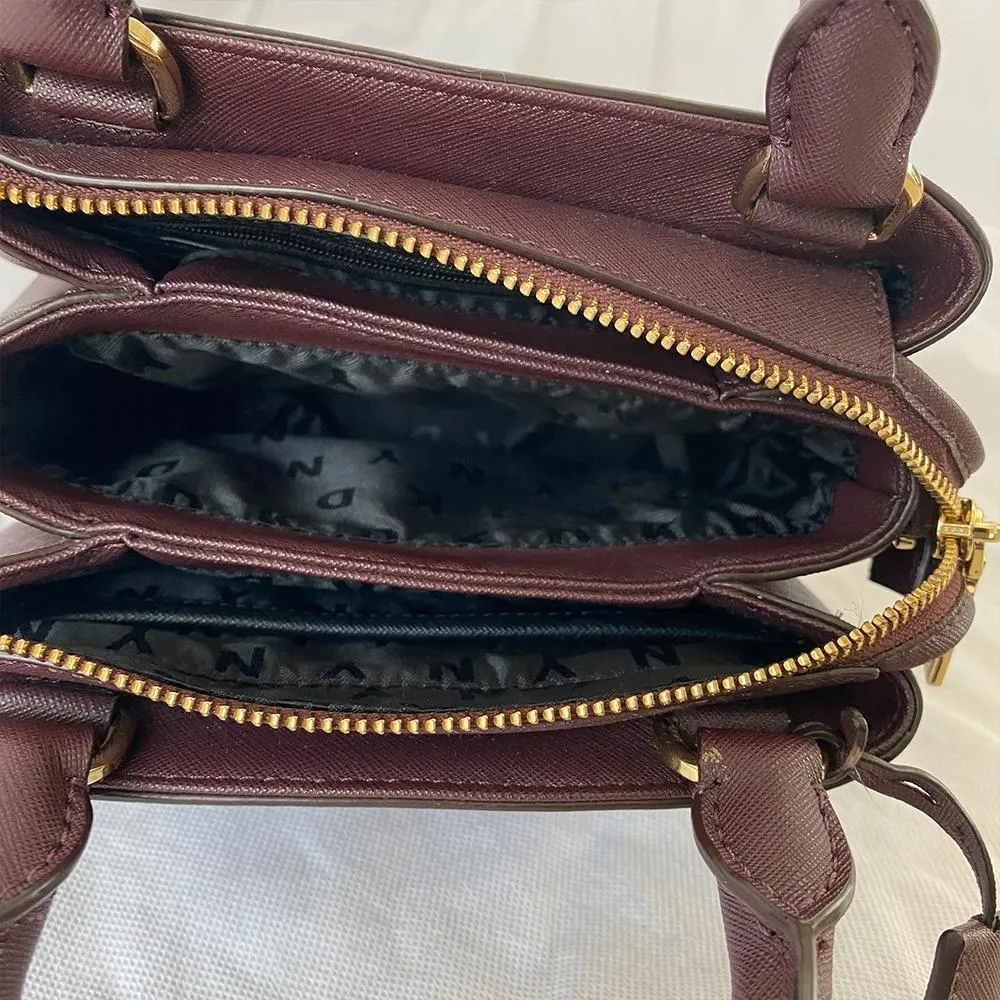 DKNY Burgundy Mini Crossbody Top Handle Bag