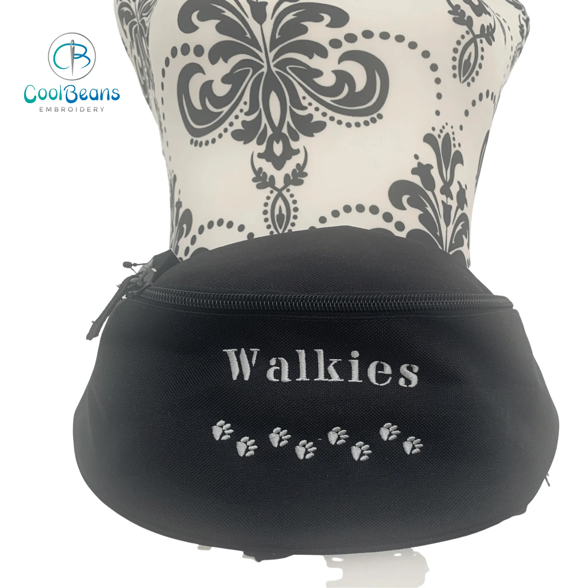 Dog Walking - Paws Belt Bag / 2 Zip Bumbag - Personalised