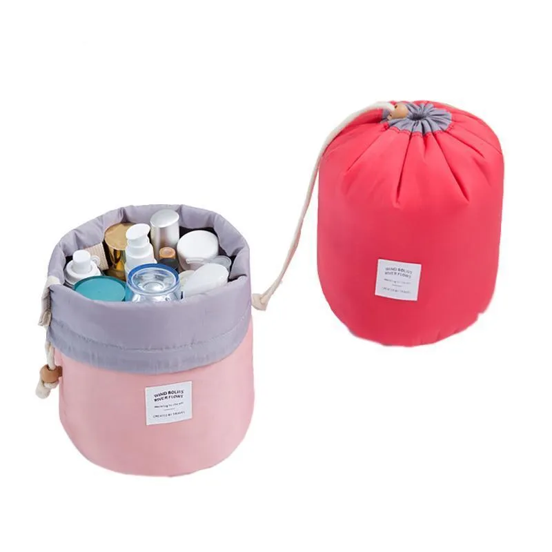 Drawstring Barrel Cosmetic Bag