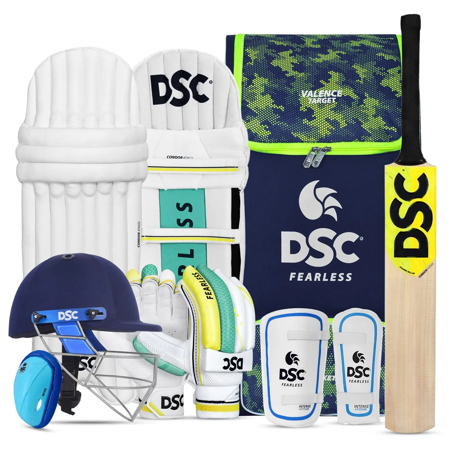 DSC Premium Range Kashmir Willow Cricket Kit with Helmet (Right Hand)