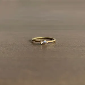 East-West Teardrop Diamond Stacker Ring