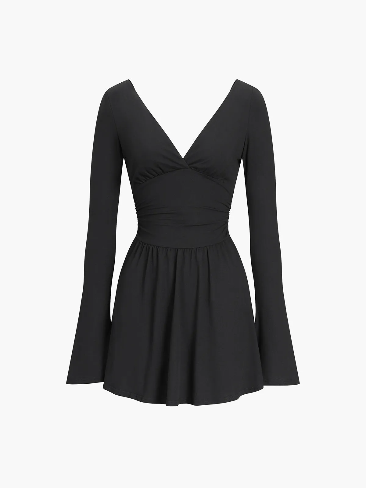 Effortless Plunge Graceful Skater Short Dress