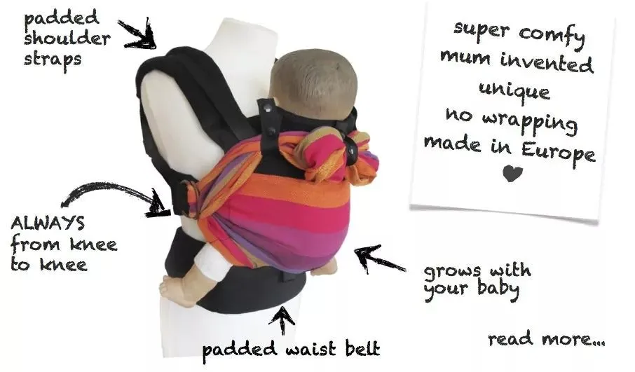 Emeibaby Wrap Conversion Toddler  Carrier - Full Baali Pea