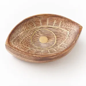 Evil Eye Mango Wood Trinket Dish