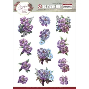 Find It Trading Yvonne Creations Punchout Sheet - Purple Flowers Bouquet, Graceful Flowers Collection