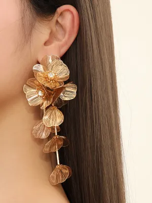 Floral Decor Graceful Fringed Earrings