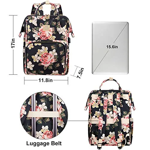 Flower Pattern Backpack for Women, Stylish for College, School