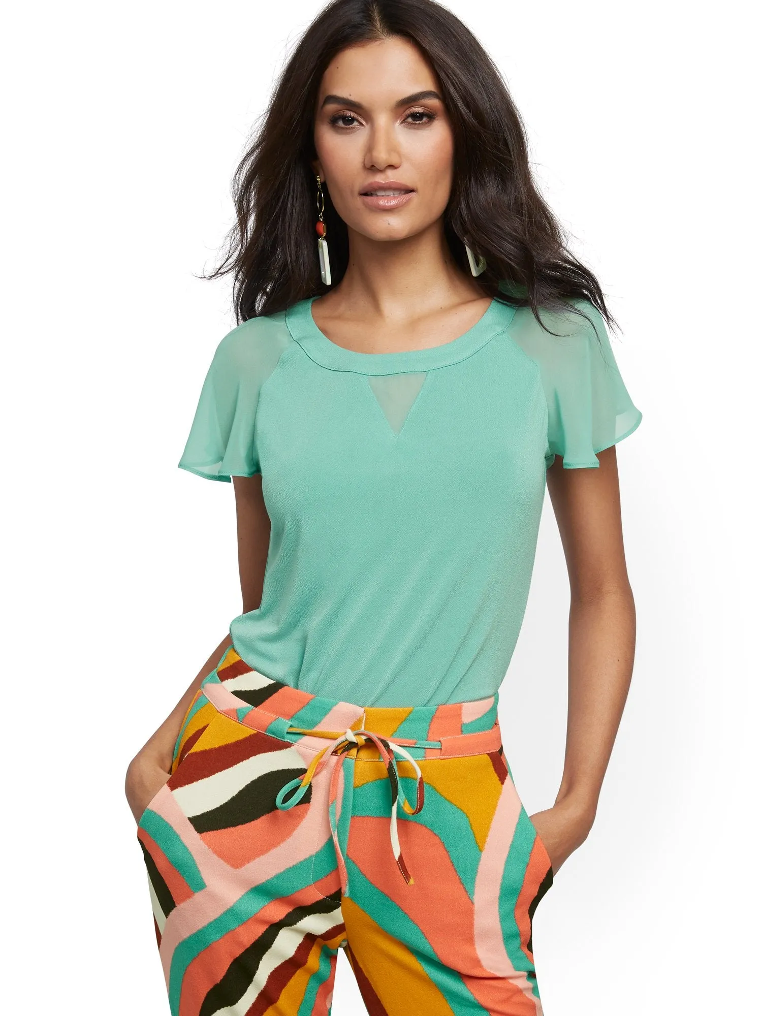 Flutter-Sleeve Top - 7th Avenue