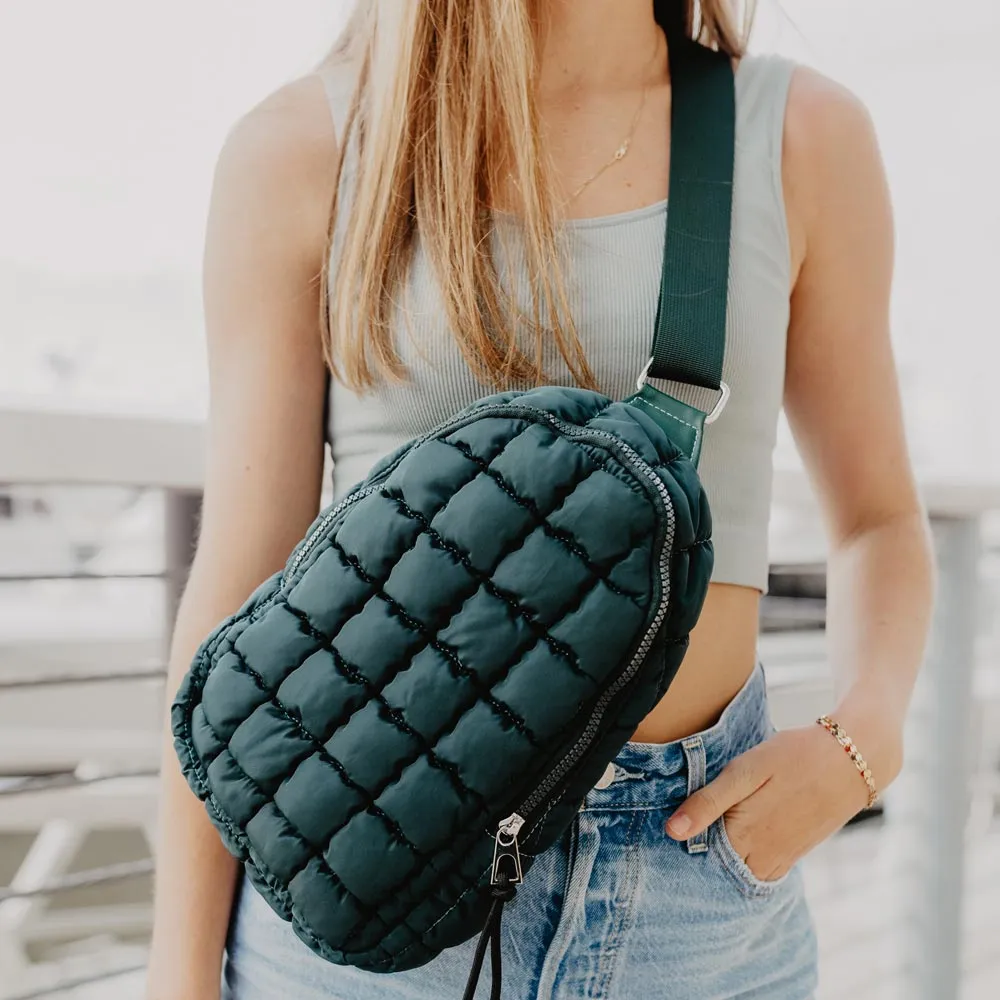 Forest Green Wholesale Crossbody Quilted Sling Bag