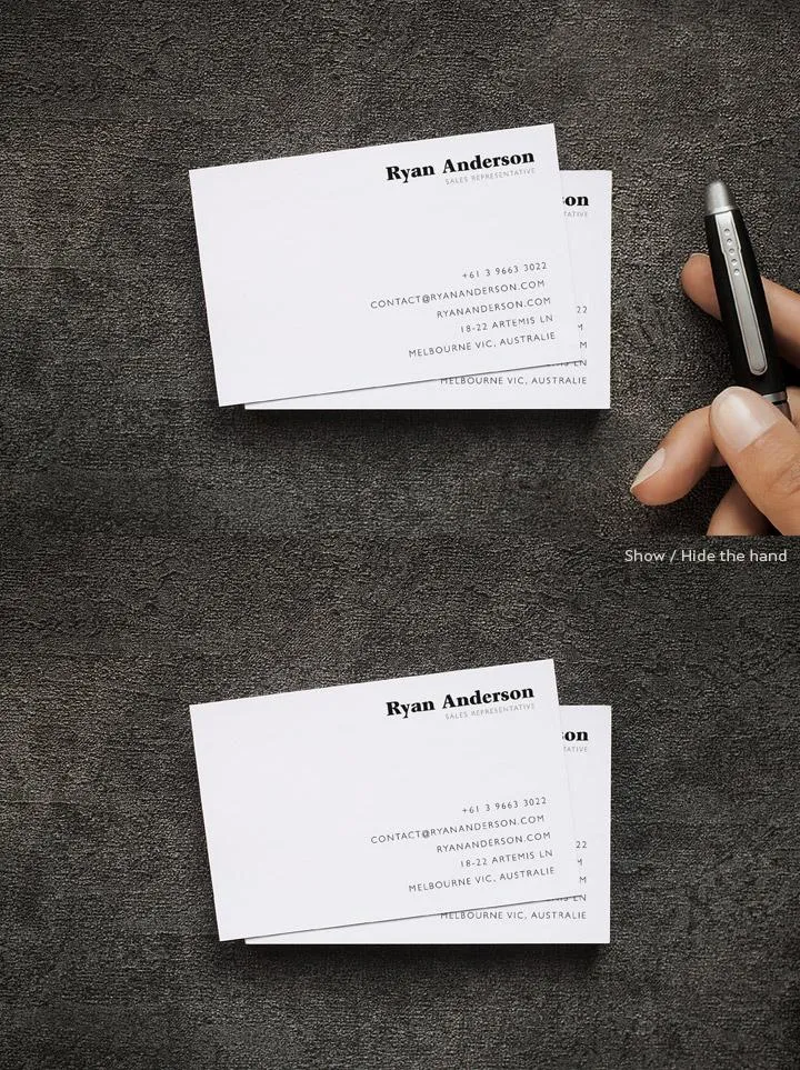 Free Business Card Mockup in a Business Scene