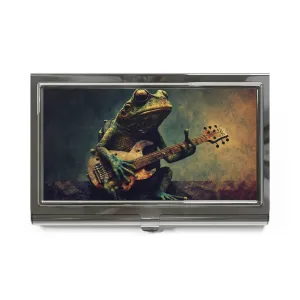 Frog Playing Guitar Business Card Holder