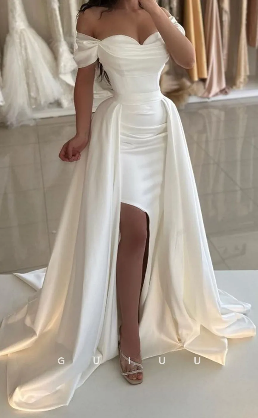 G3380 - Elegant & Luxurious Sheath Off Shoulder Sweatheart Overskirt Gown Evening Gown Prom Dress