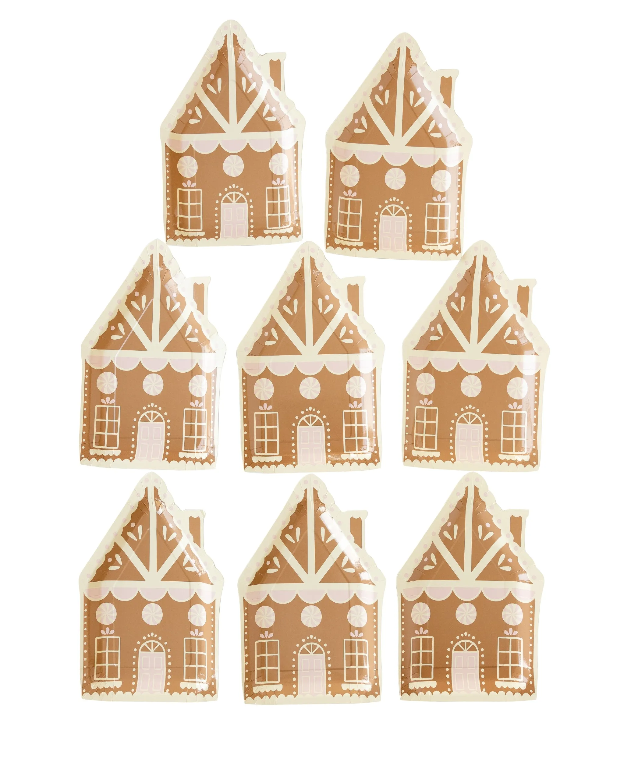 GBD1041 - Gingerbread House Shaped Paper Plate