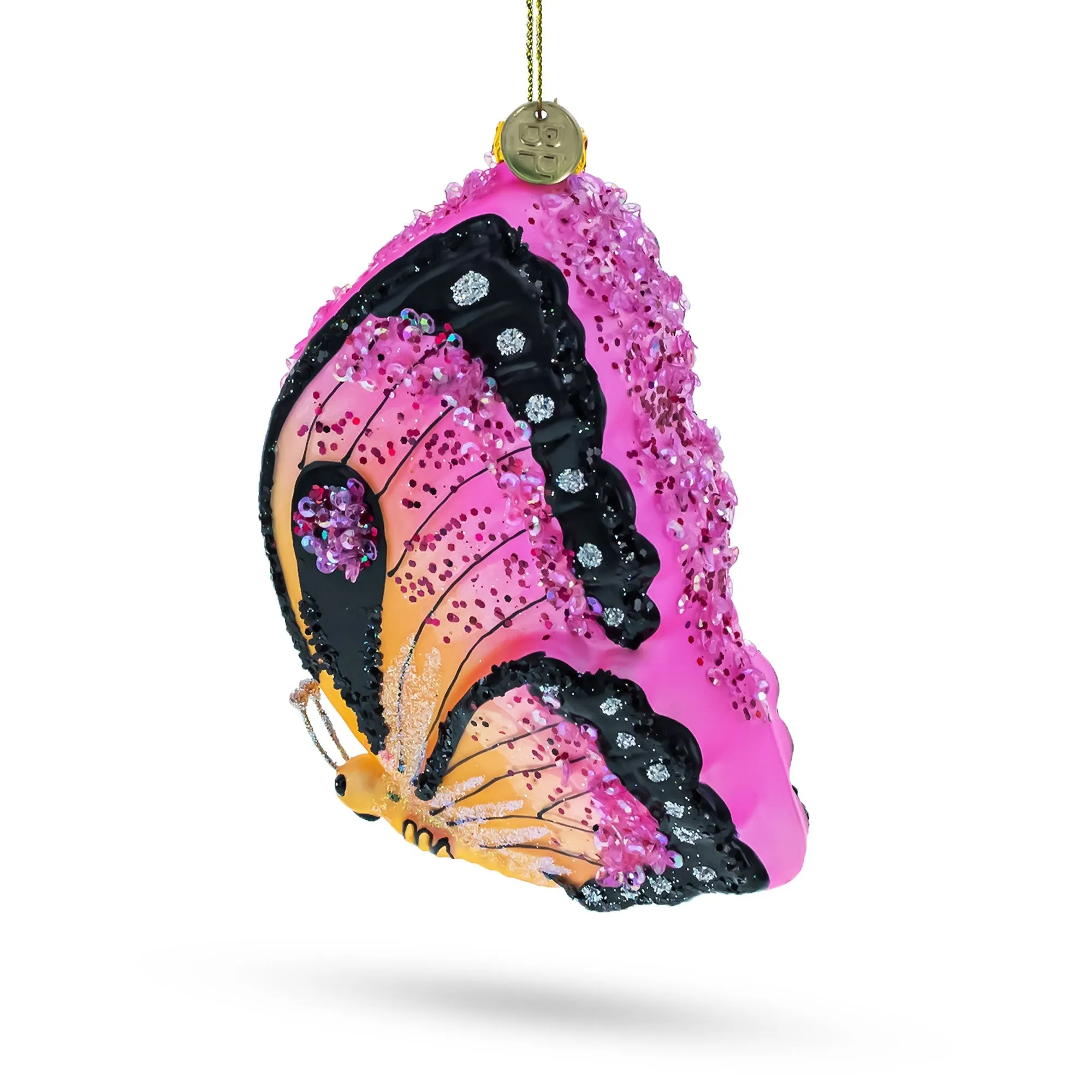 Graceful Butterfly - Blown Glass Christmas Ornament