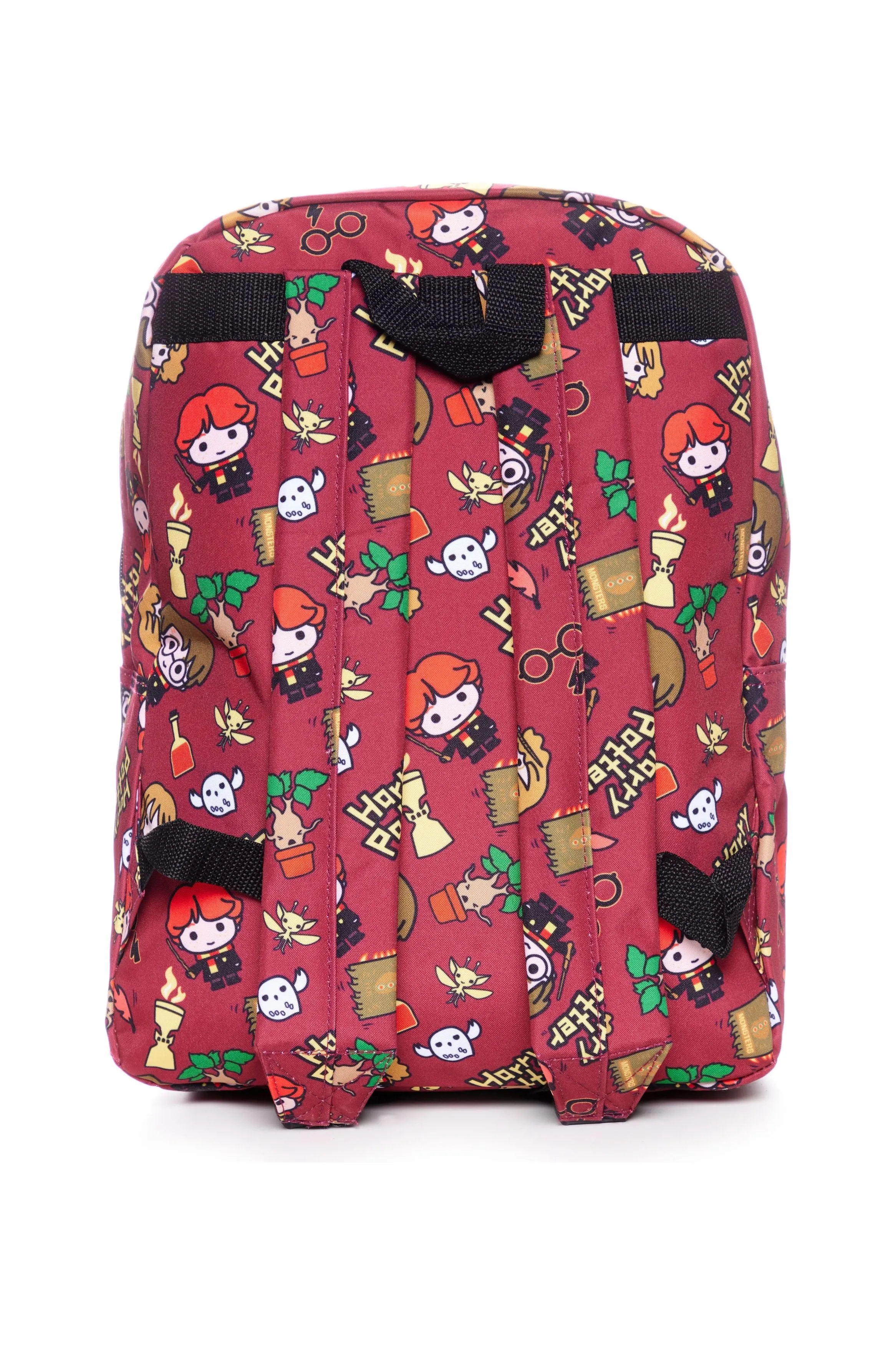 Harry Potter Chibi Character Style Print Backpack Burgundy