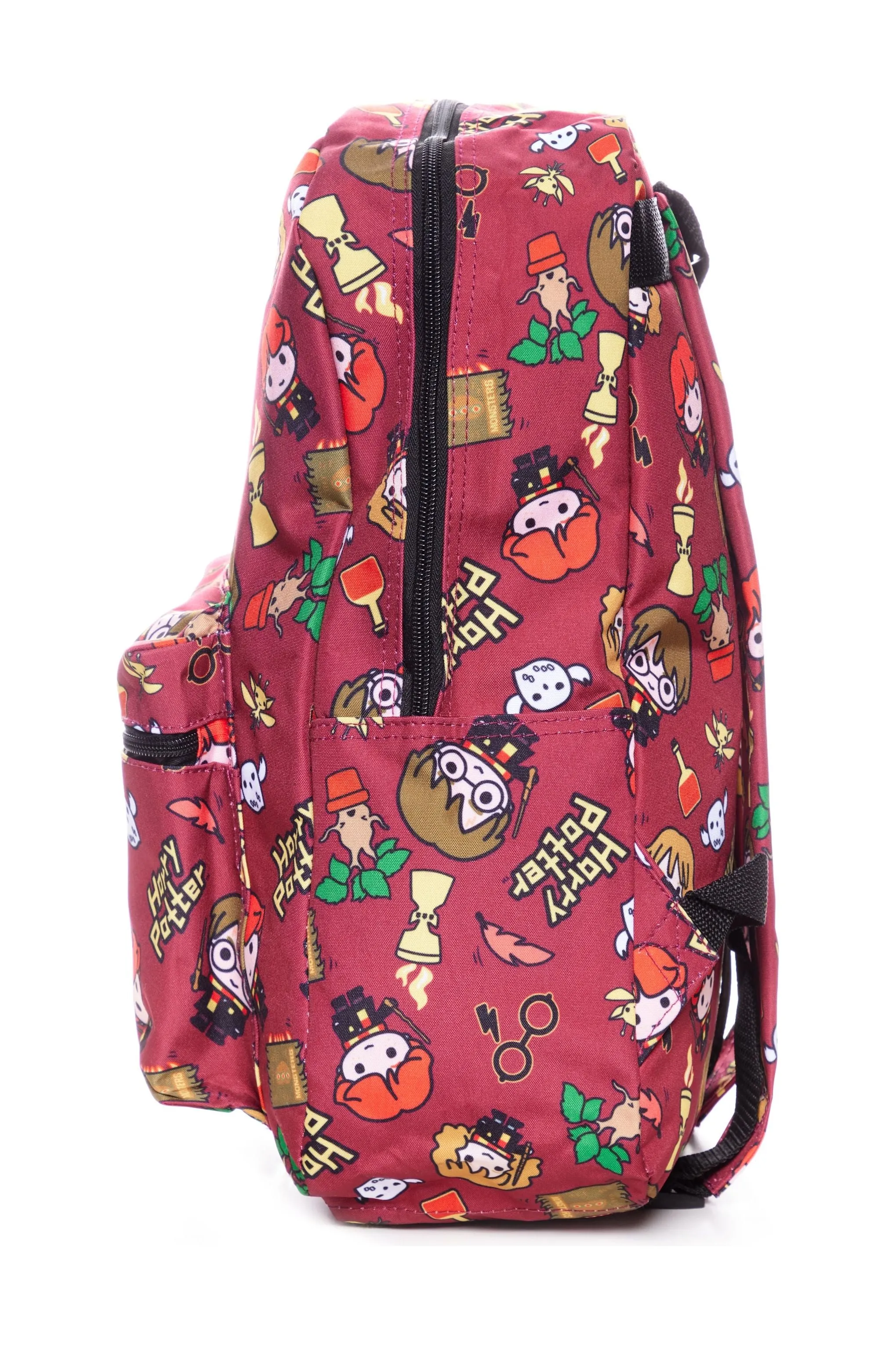 Harry Potter Chibi Character Style Print Backpack Burgundy