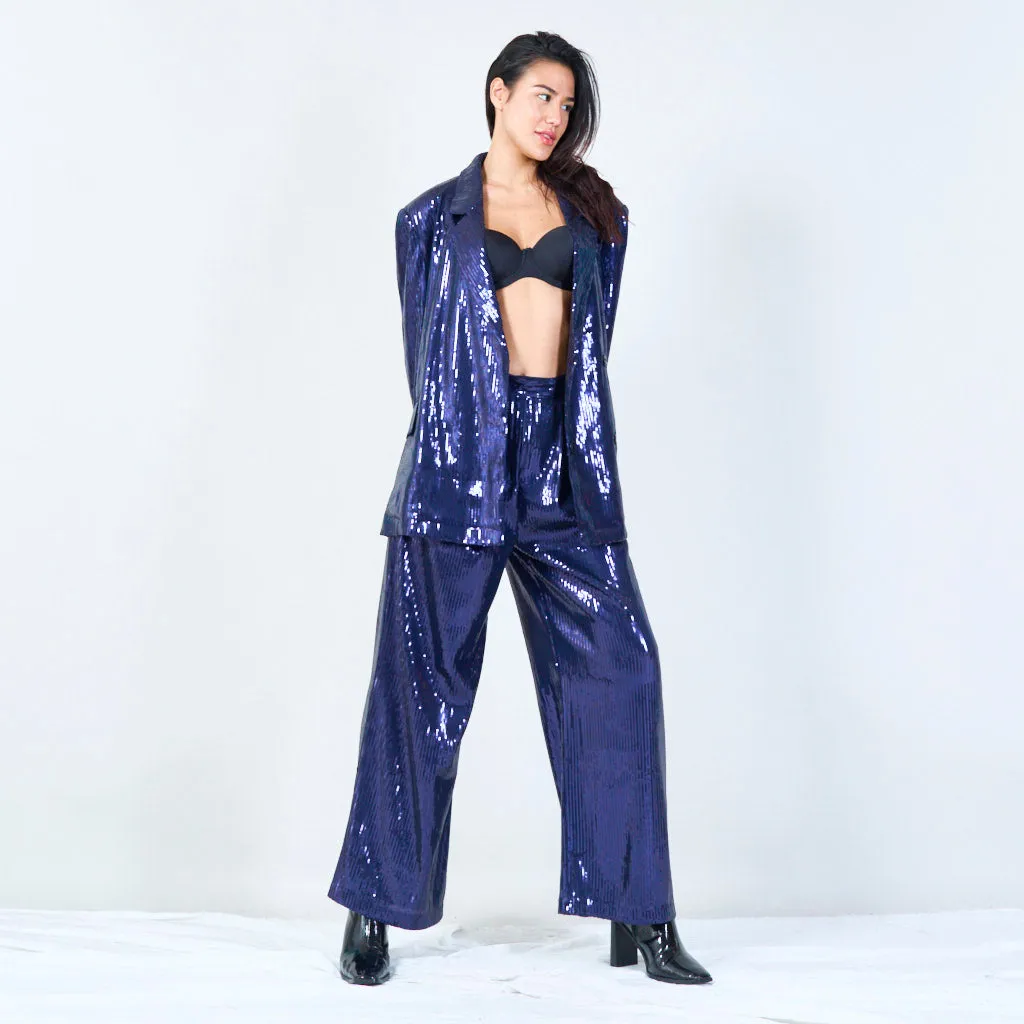 High-shine sequin trousers wholesale