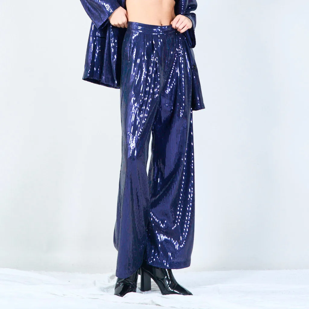 High-shine sequin trousers wholesale