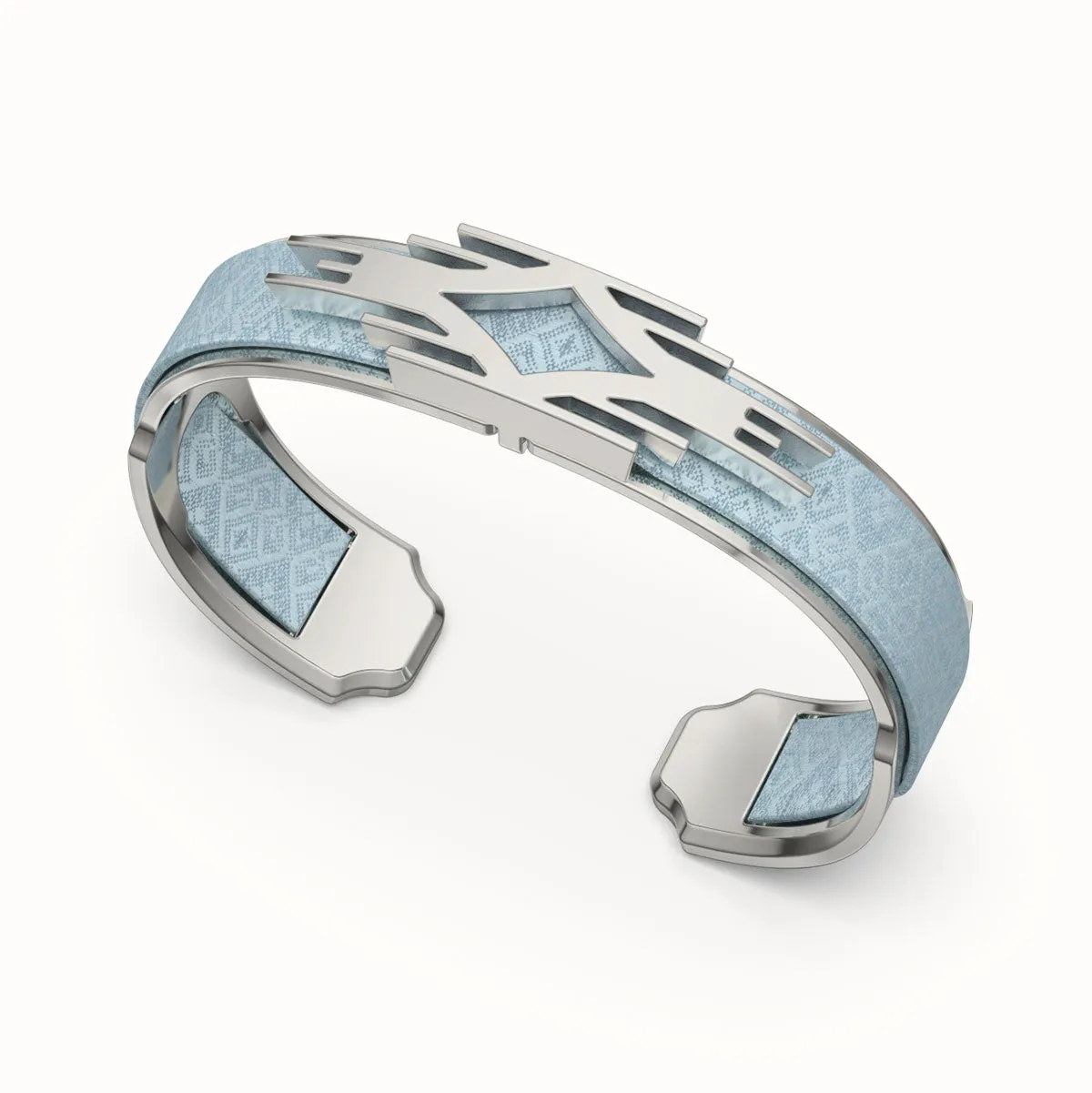 Ikat Silk Cuff - Mist Blue