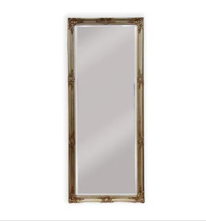 Intricate Antique Champagne Mirror 70x170cm - French Provincial