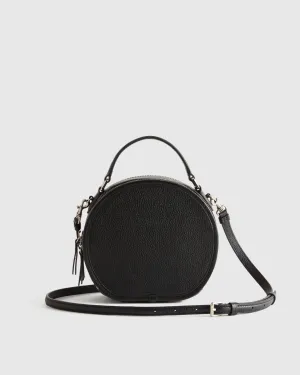 Italian Leather Top Handle Circle Bag