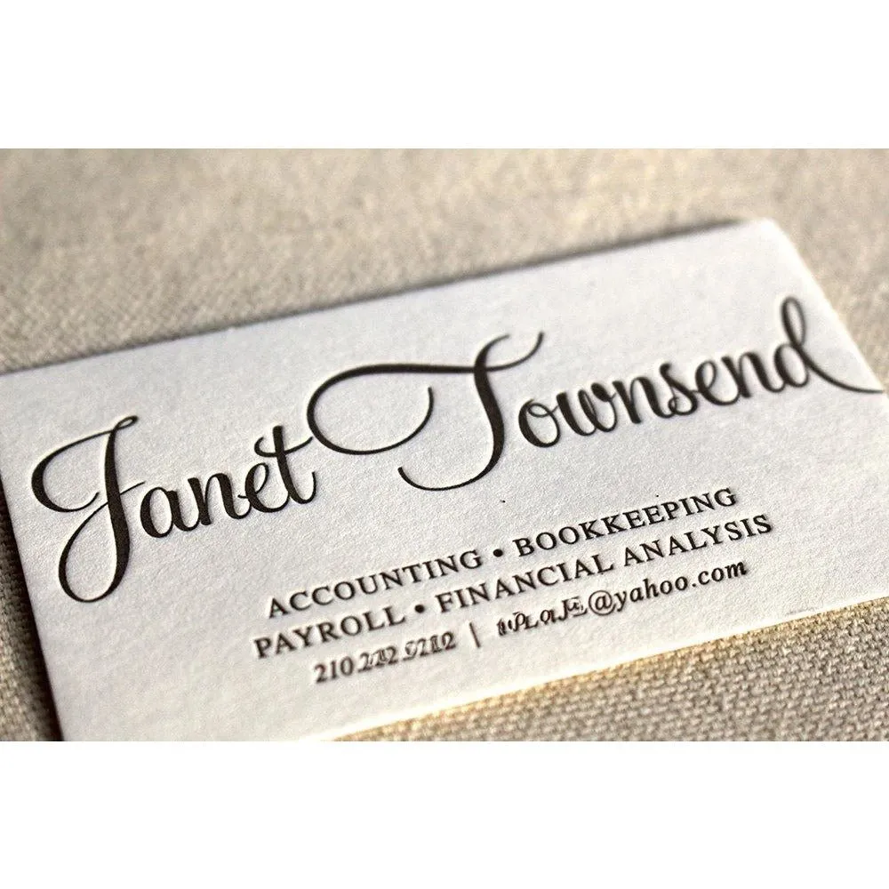 Janet - Letterpress Business Cards