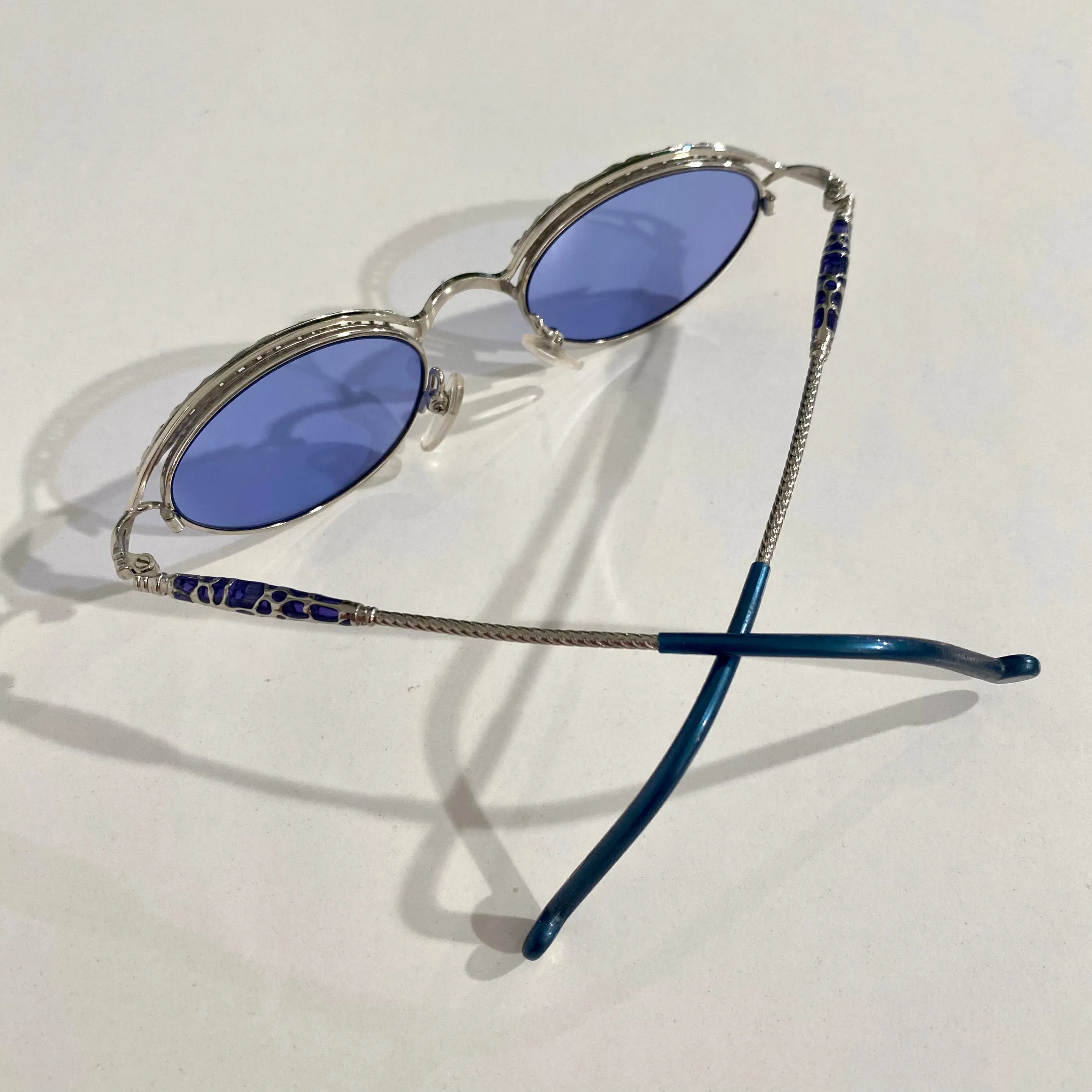 Jean Paul Gaultier Vintage Blue Lens Small Frame Sunglasses