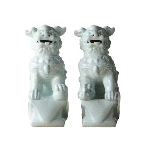 Jingdezhen Porcelain Lion Sitting, Pair