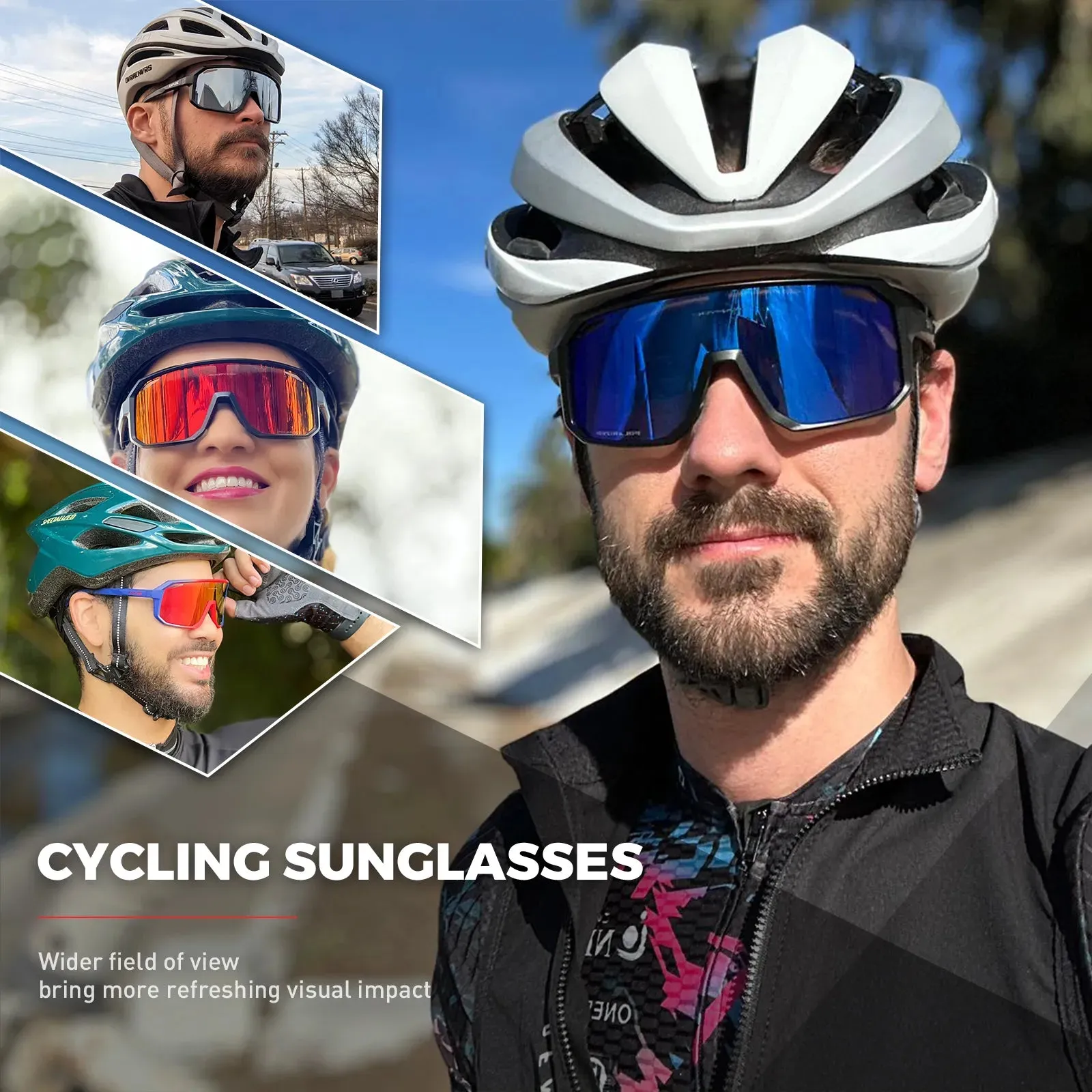 KAPVOE Cycling Glasses multi-lens Bicycle Goggles MTB photochromic cycling Sunglasses bike Outdoor Sports Fishing glasses Man