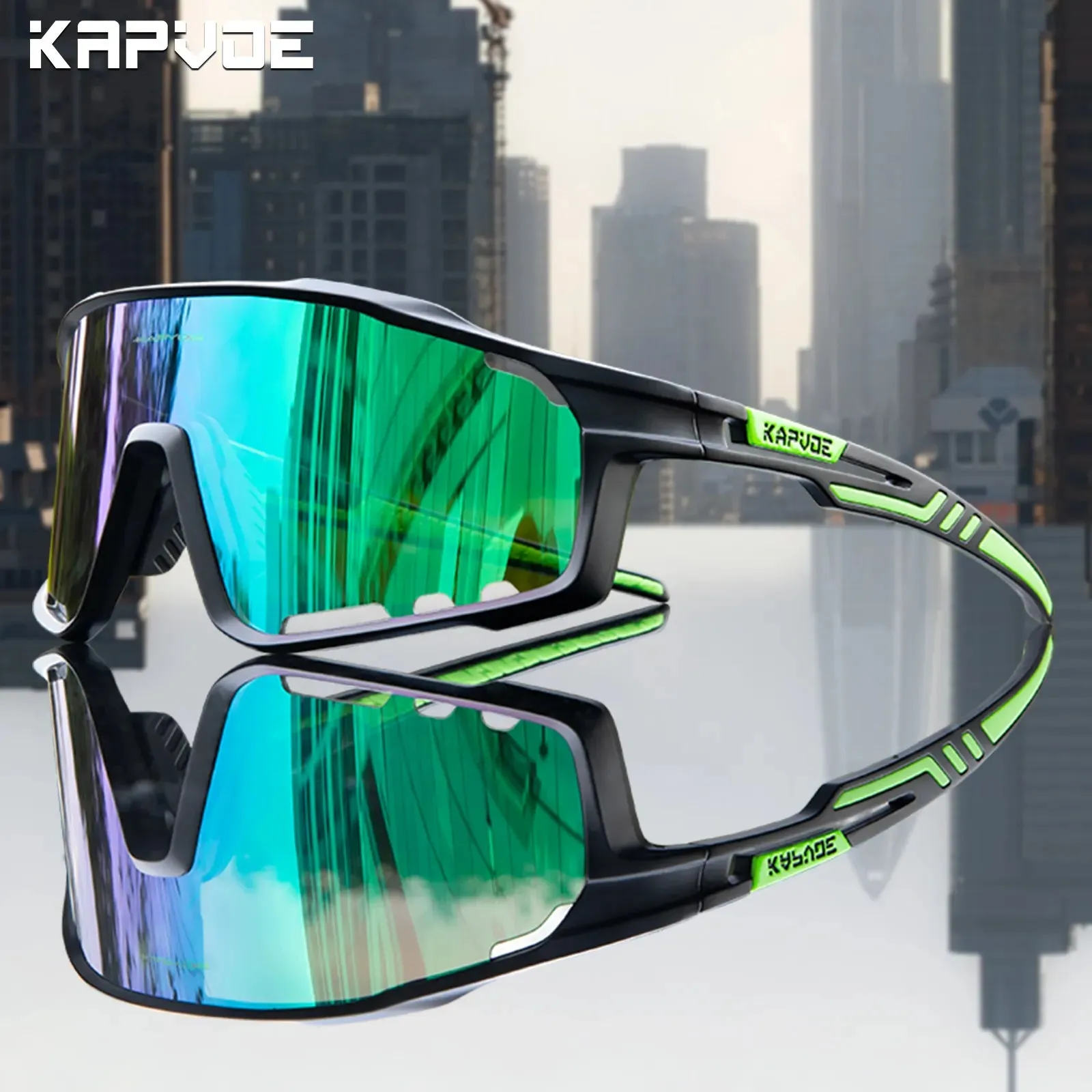 Kapvoe UV400 Racing Bike Glasses Eyewear MTB Cycling Sunglasses Cycling Glasses  Polarized Men's Sunglasses Women Sport Goggles