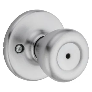 Kwikset 300T26D 6AL RCS Privacy Door Knob, 1-7/8 in Dia Knob, Metal, Satin Chrome :BX: QUANTITY: 1