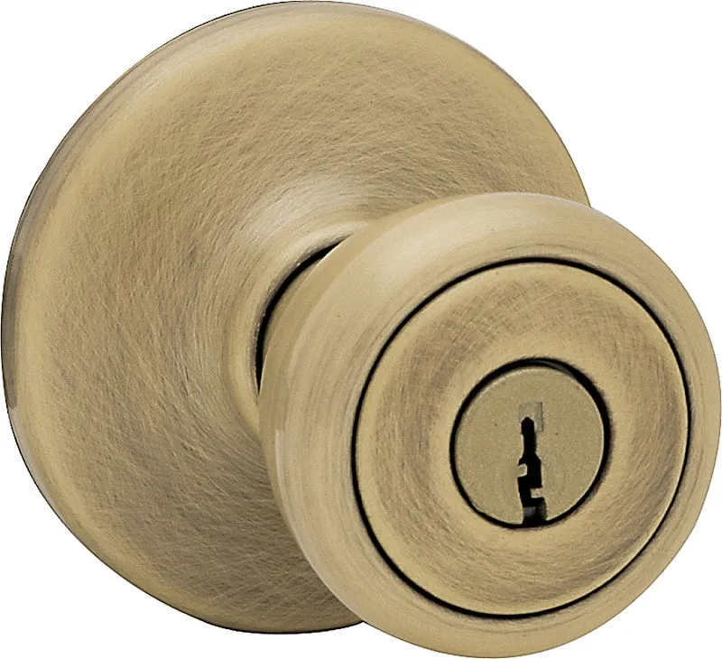 Kwikset 400T 5CPK6 Entry Knob, Antique Brass, K6 Keyway, 3 Grade :CD: QUANTITY: 1