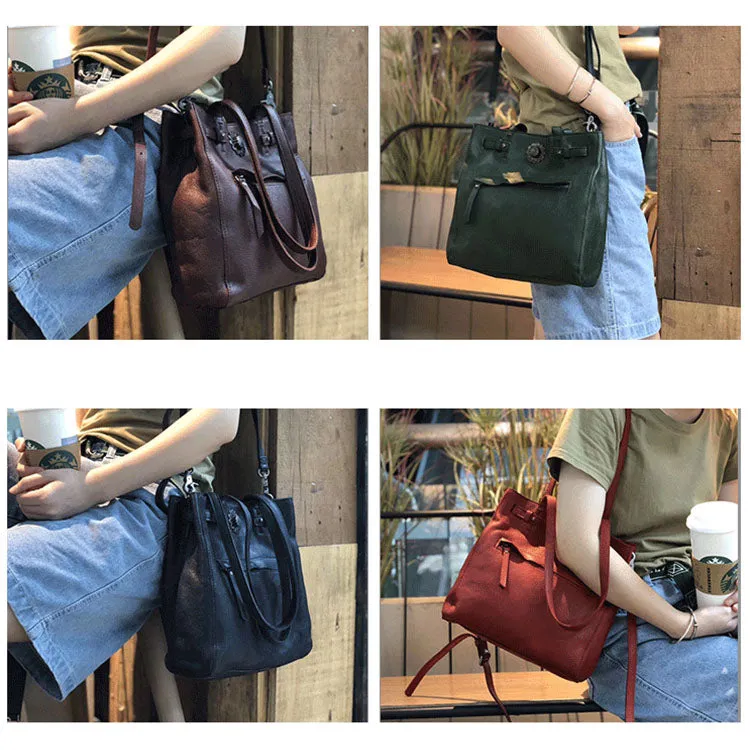 Ladies Leather Over The Shoulder Tote Bag Purse Handbags For Women