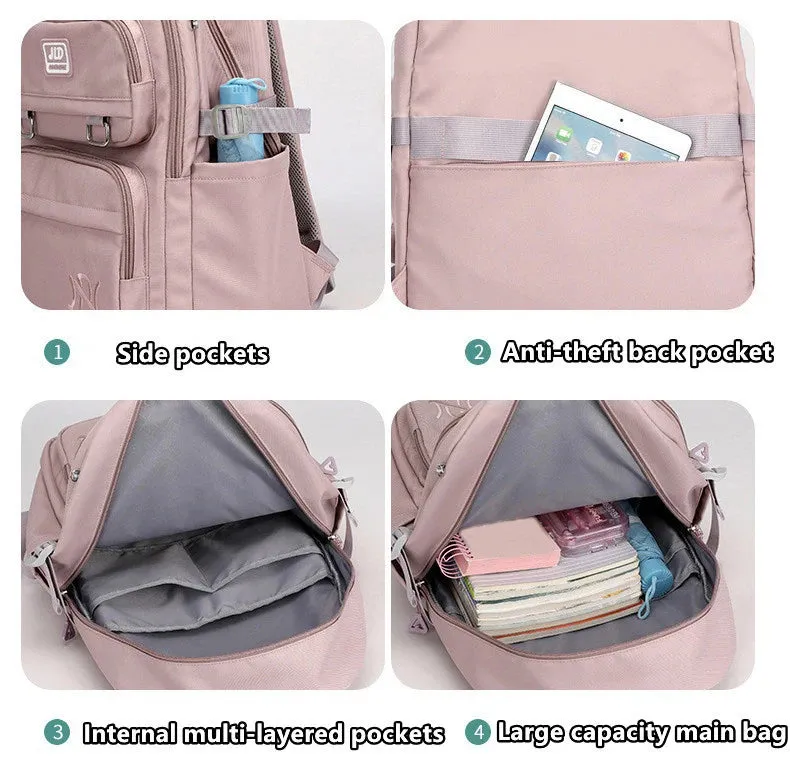 Large Capacity Students Backpack Casual Waterproof Nylon Double Shoulder Bag Fashion Travel College Bag