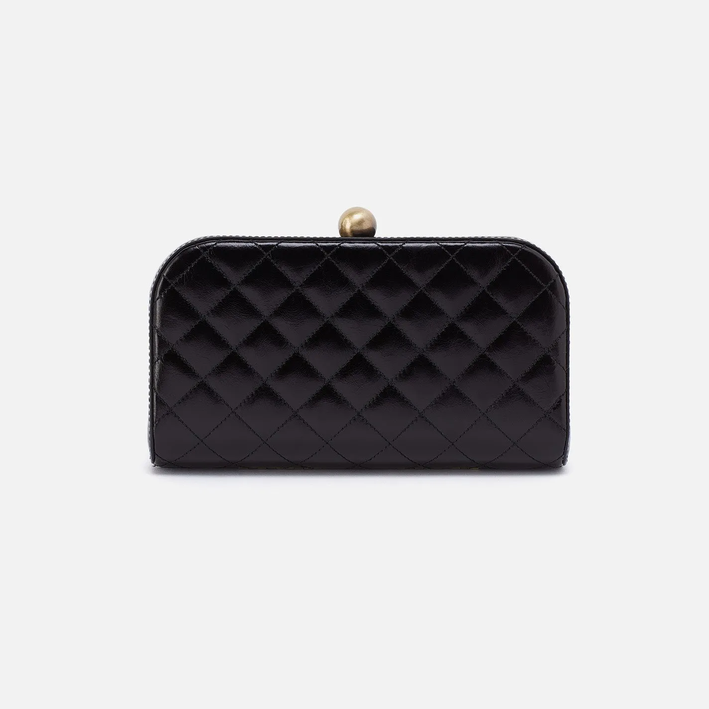 Lauren Minaudiere In Polished Leather - Studded Black