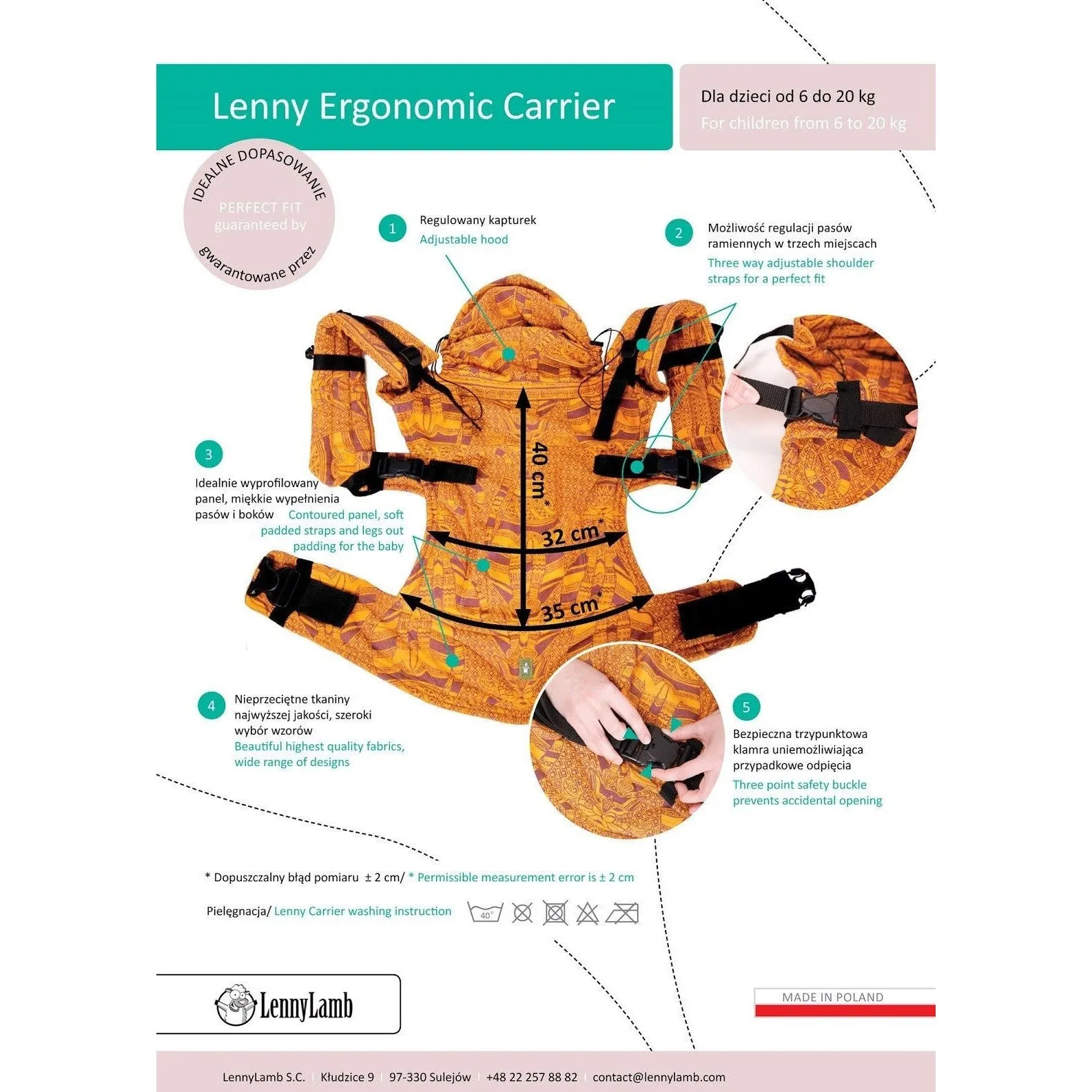 Lenny Lamb Ergonomic Carrier (BABY) - SUNRISE RAINBOW (Light) - Second Generation