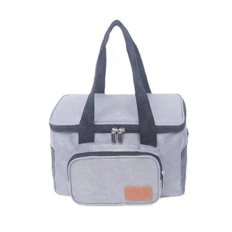 Lunch Box Bag Portable Picnic Bag Multifunctional Double Layer PEVA Waterproof Insulation Freezing Bag Insulated Lunch Bag for Adult