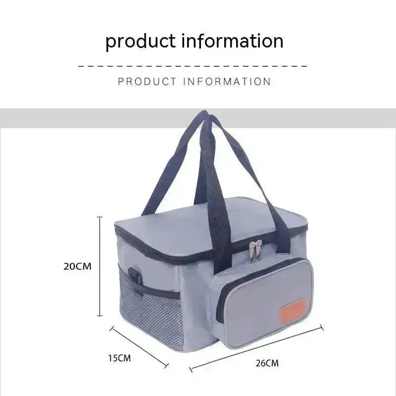 Lunch Box Bag Portable Picnic Bag Multifunctional Double Layer PEVA Waterproof Insulation Freezing Bag Insulated Lunch Bag for Adult