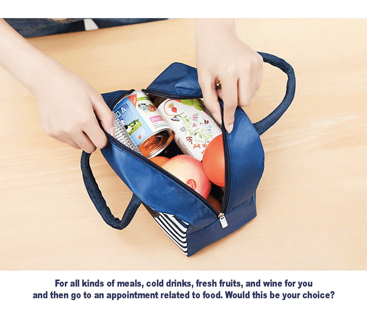 Lunch Box Insulated Bag Soft Leakproof Lunch Bag for Kids Men Women, Durable Thermal Lunch Pail for School Work Office | Fit 6 Cans-Navy Blue Bear