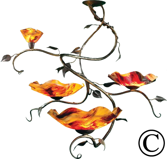 Magnolia Four Blossom Chandelier