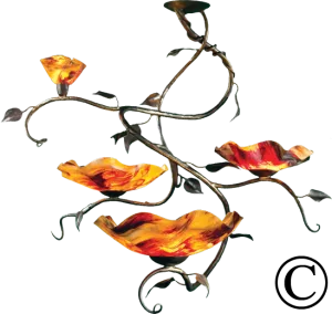 Magnolia Four Blossom Chandelier