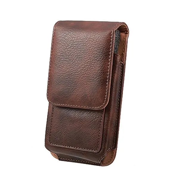 Man Business PU Phone Bag Card Wallet Purse Dual Use Waist