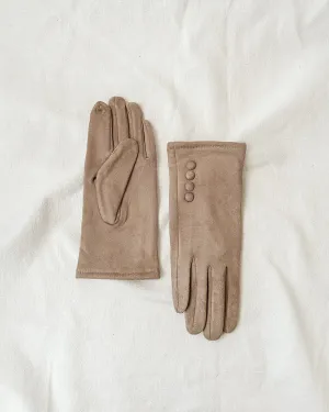 Martigny Button Gloves - Taupe